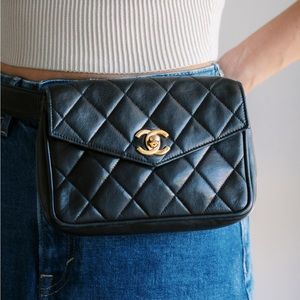🍒SOLD🍒 • Chanel Vintage Quilted Belt Bag